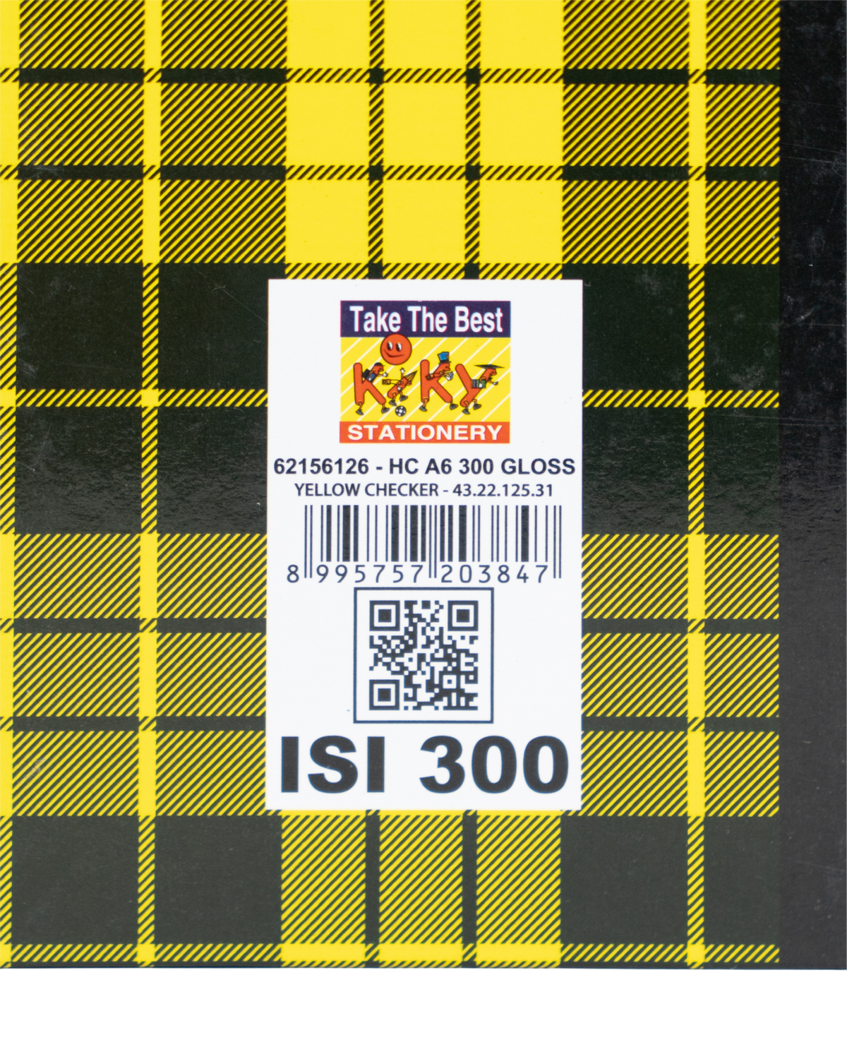 Note Book Yellow Plaid Pattern