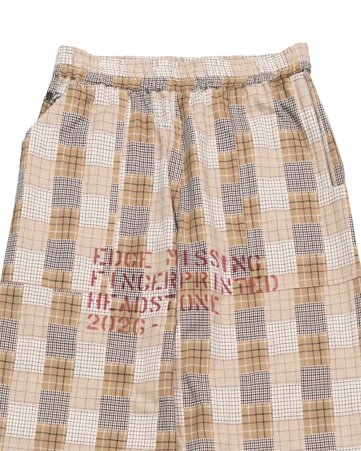 HAND-STENCILED NIGHT PANTS BEIGE