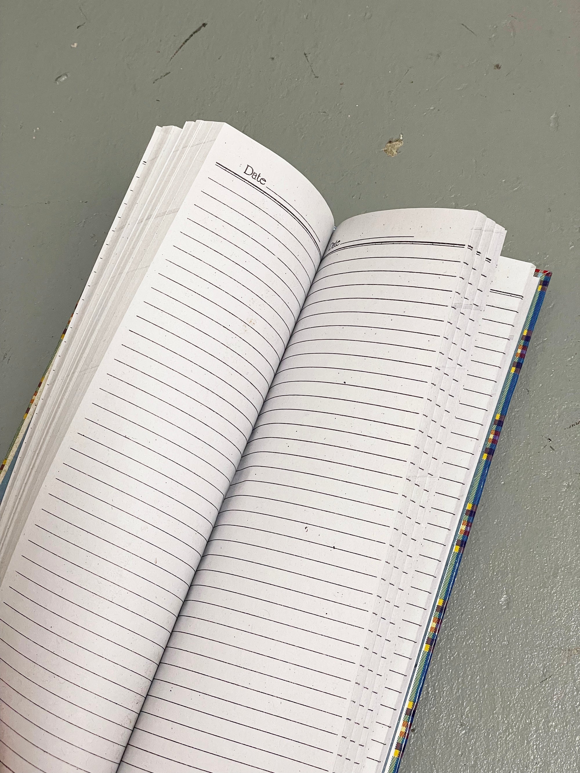 Notebook Blue Plaid Pattern