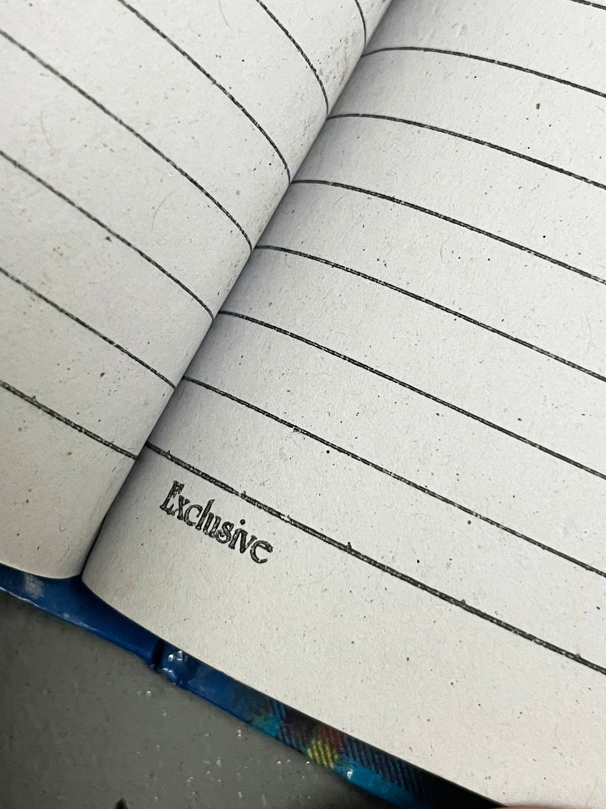 Notebook Blue Plaid Pattern