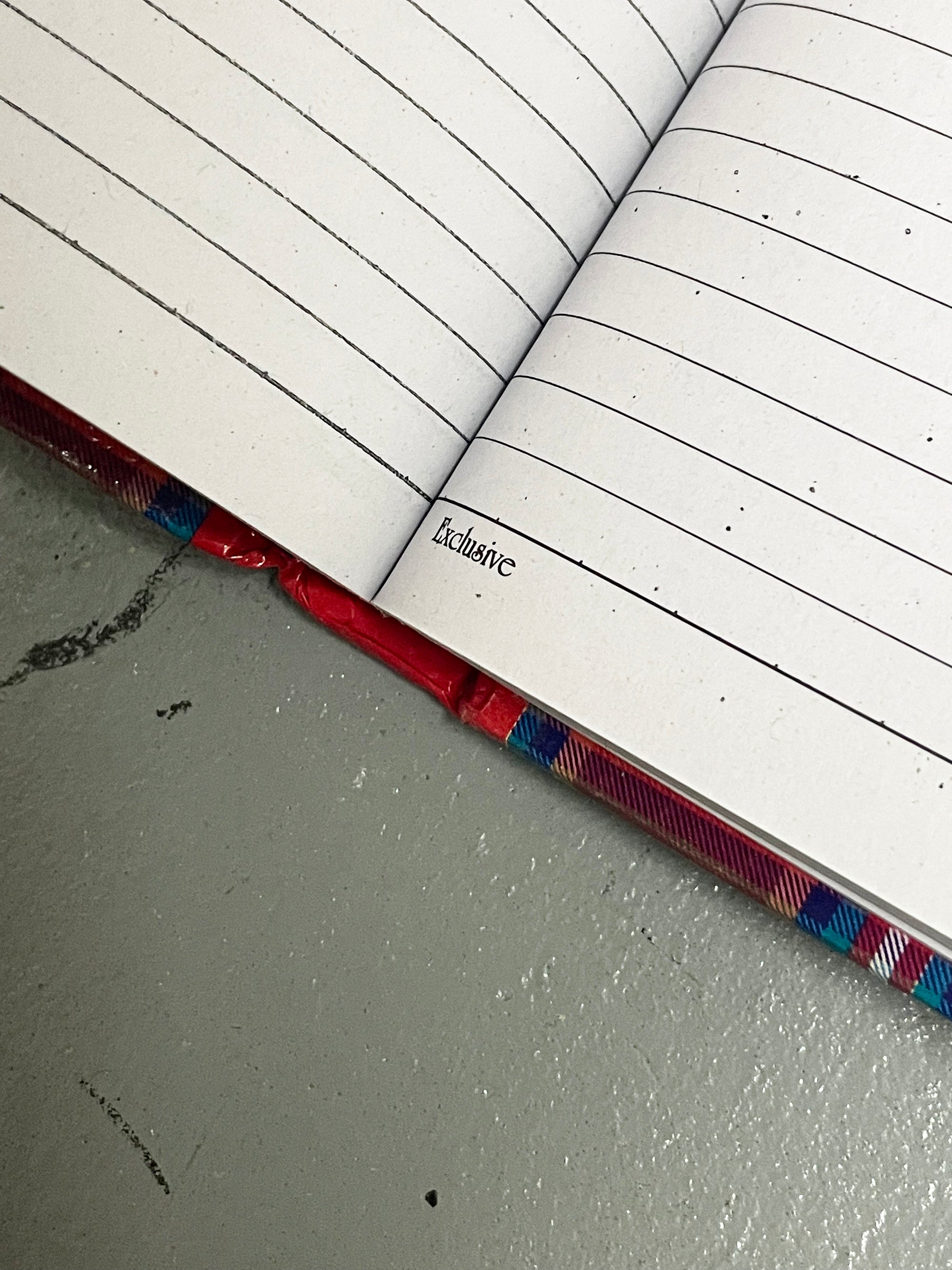 Notebook Red Plaid Pattern