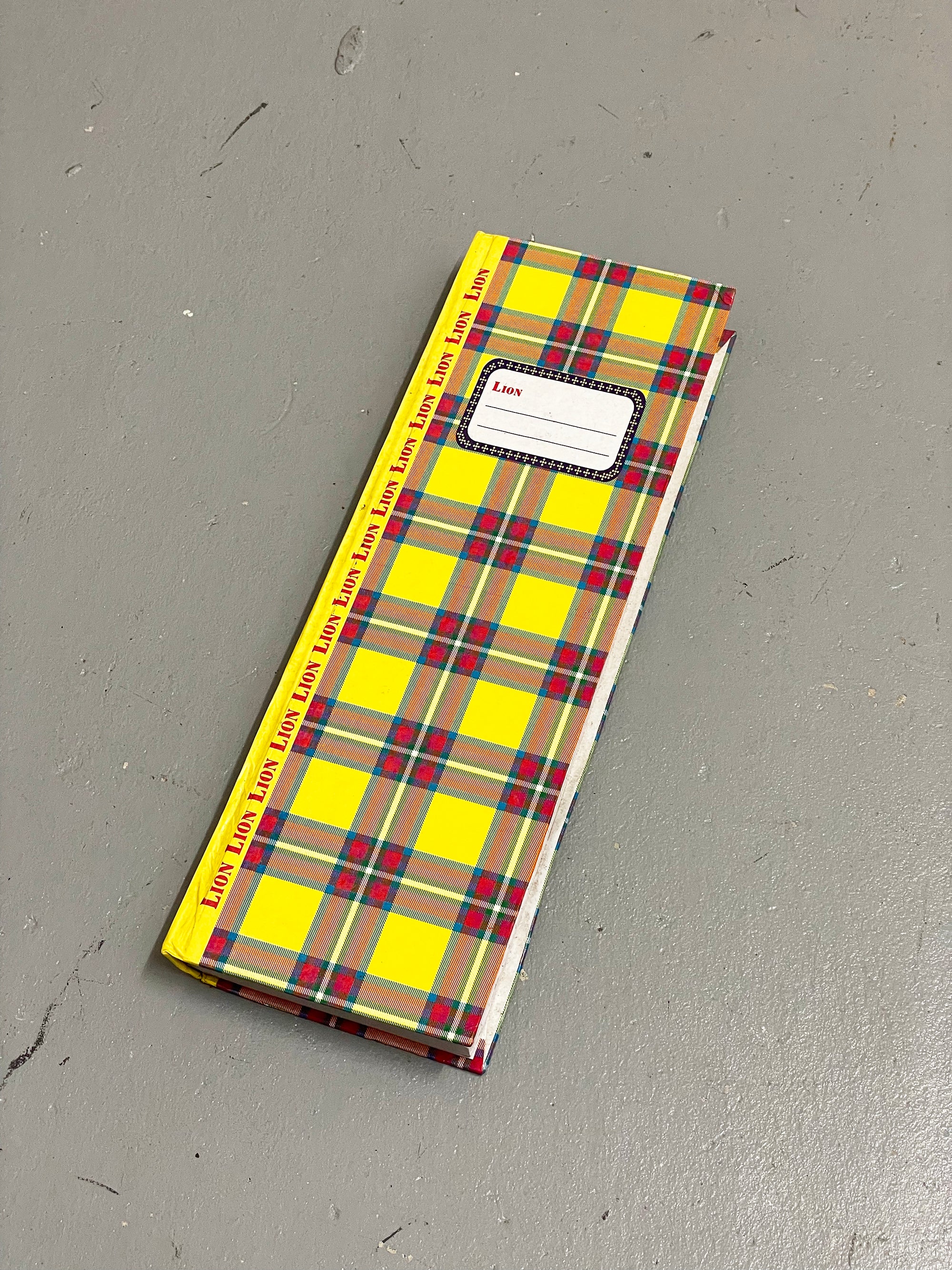 Notebook Yellow Plaid Pattern