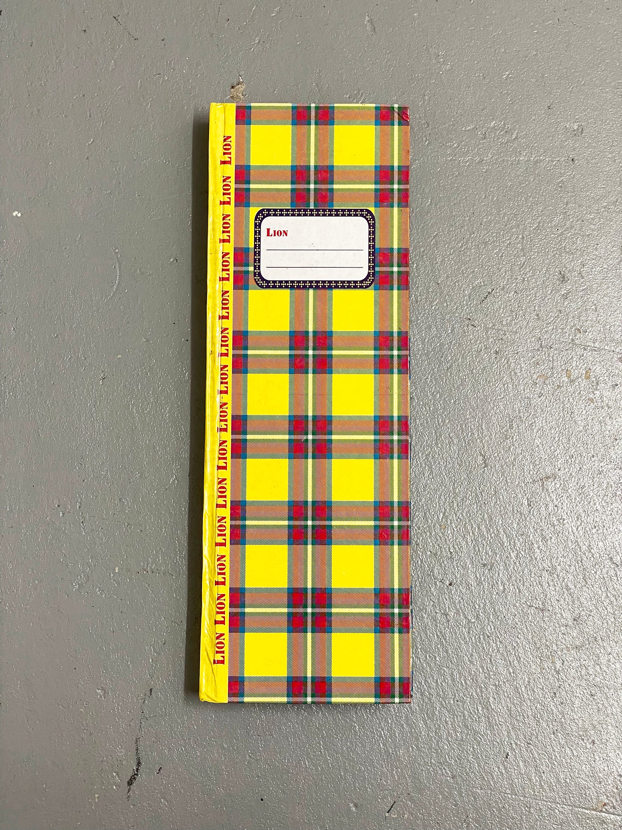 Notebook Yellow Plaid Pattern