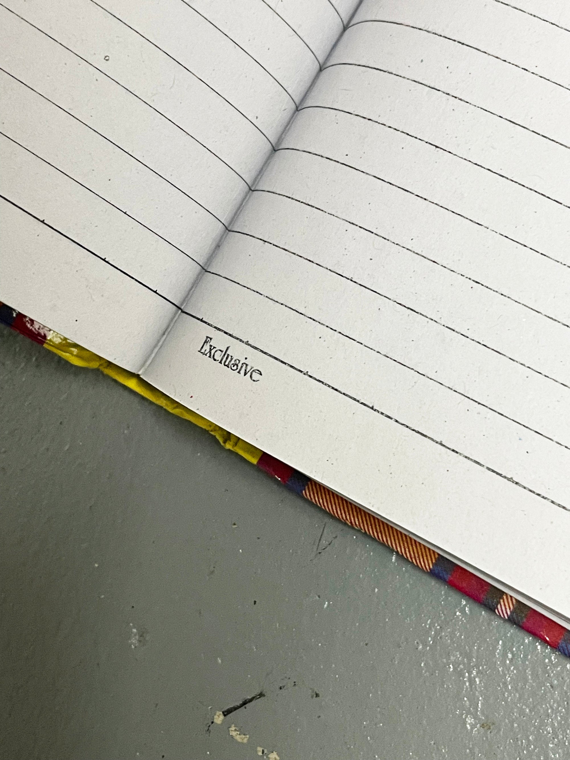 Notebook Yellow Plaid Pattern