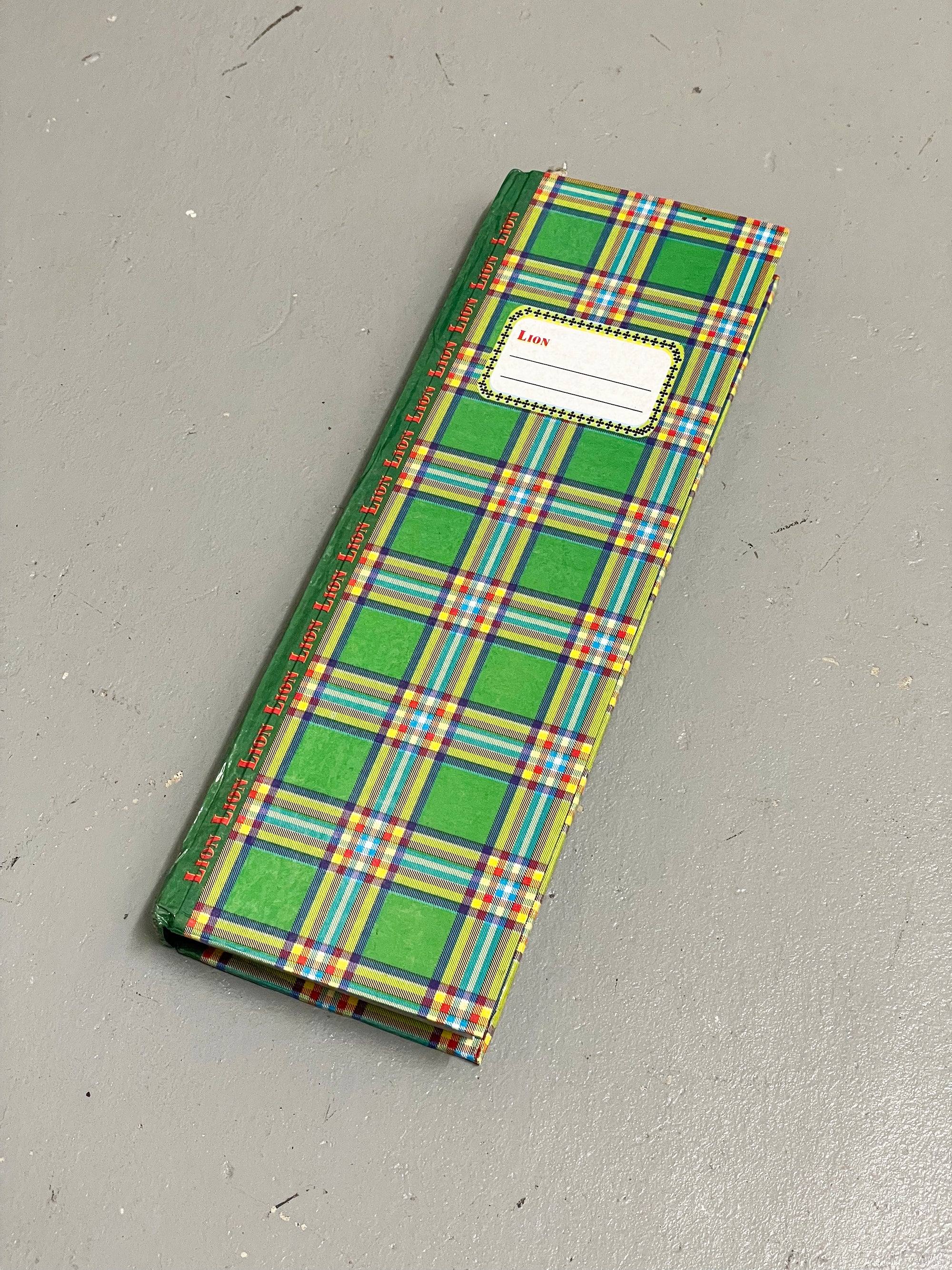 Notebook Green Plaid Pattern