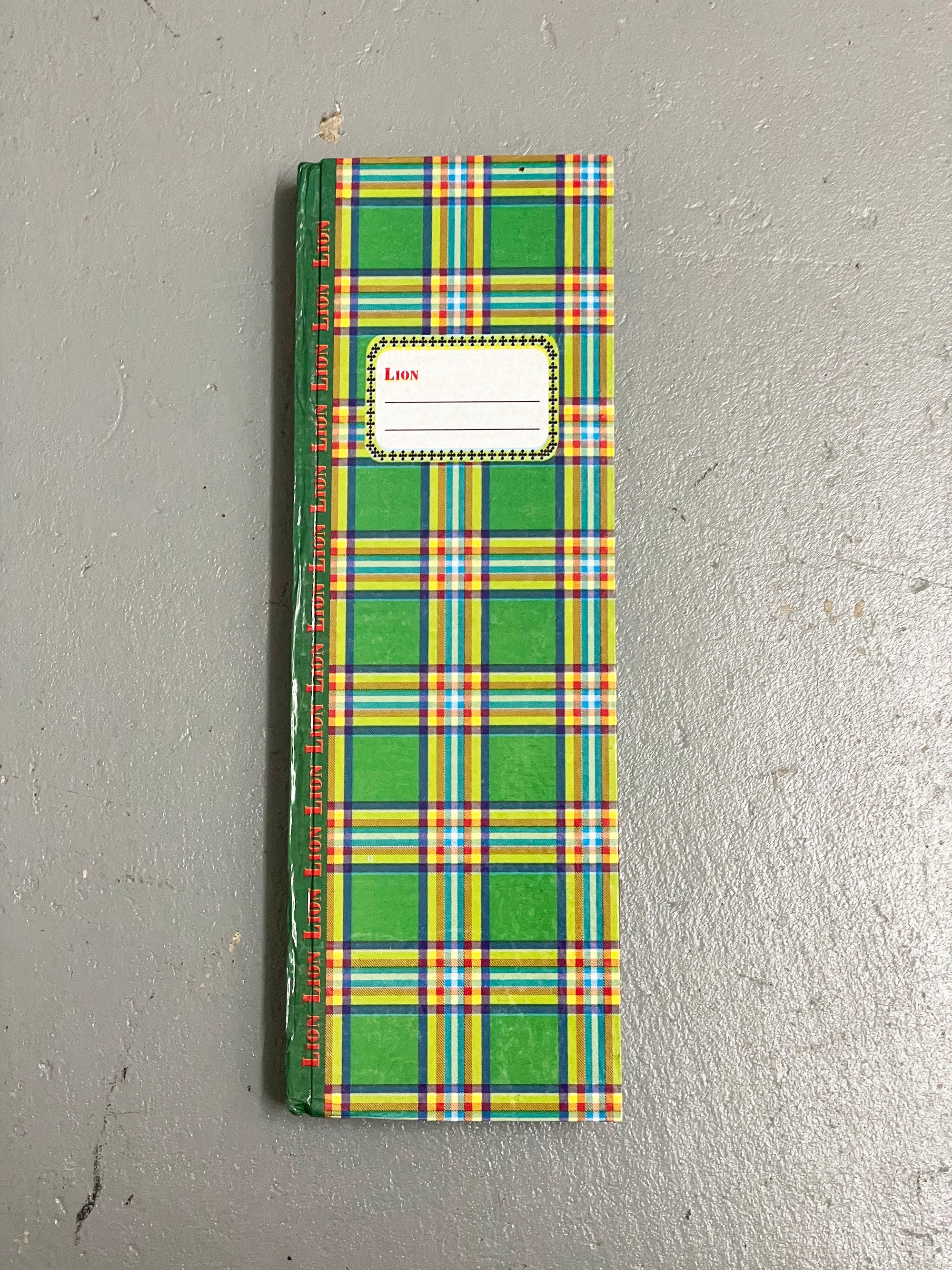 Notebook Green Plaid Pattern