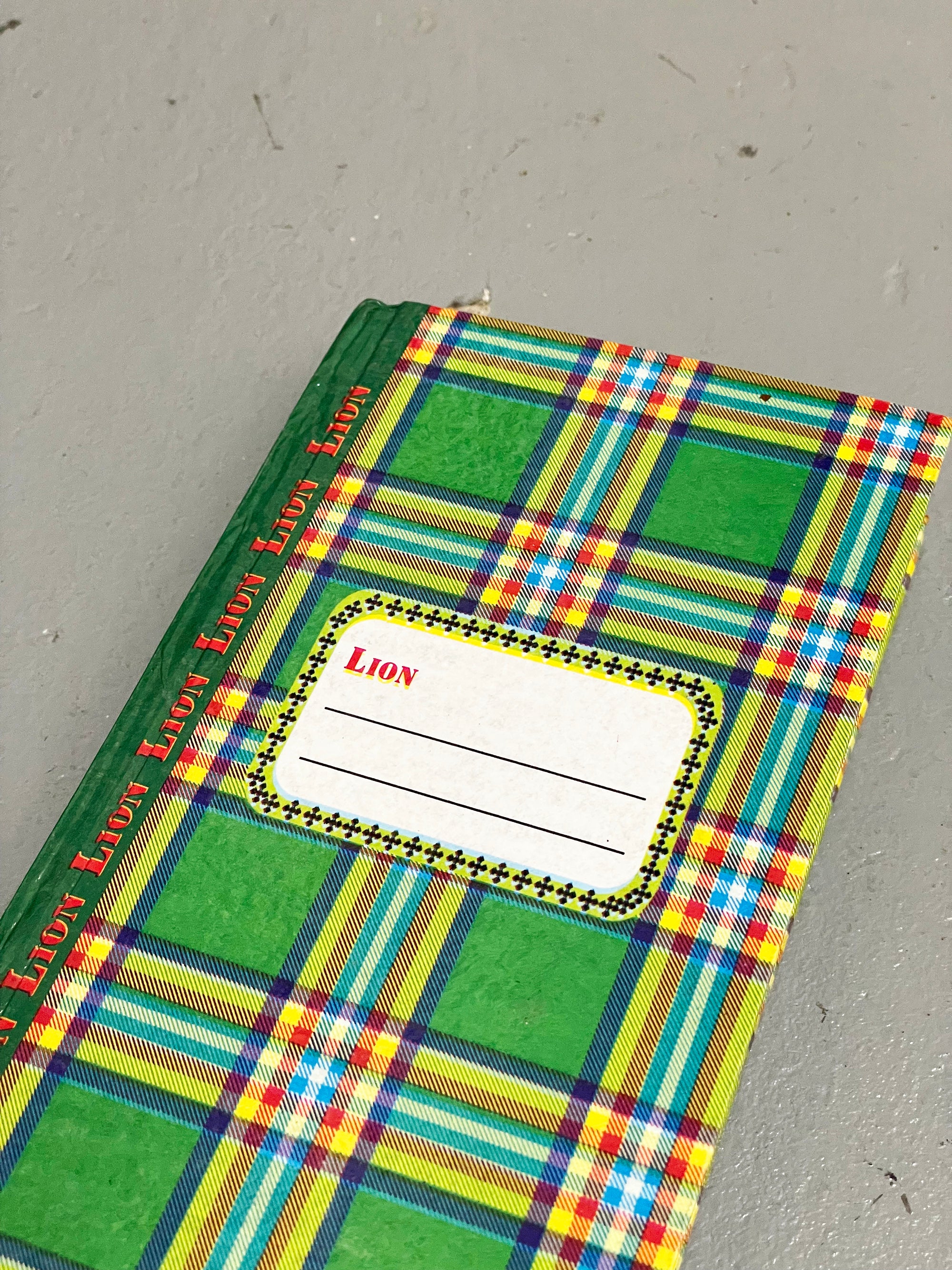 Notebook Green Plaid Pattern