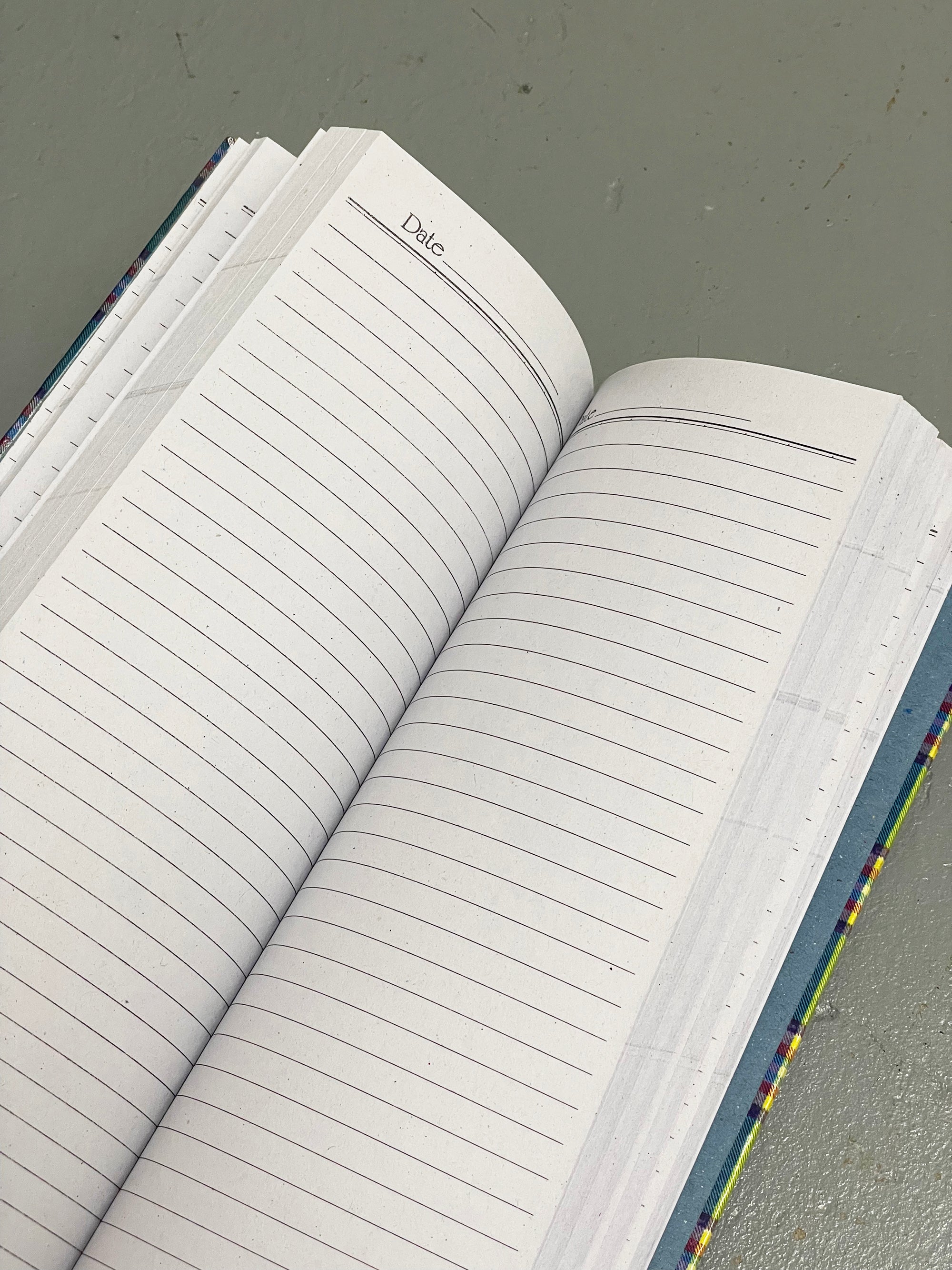 Notebook Green Plaid Pattern