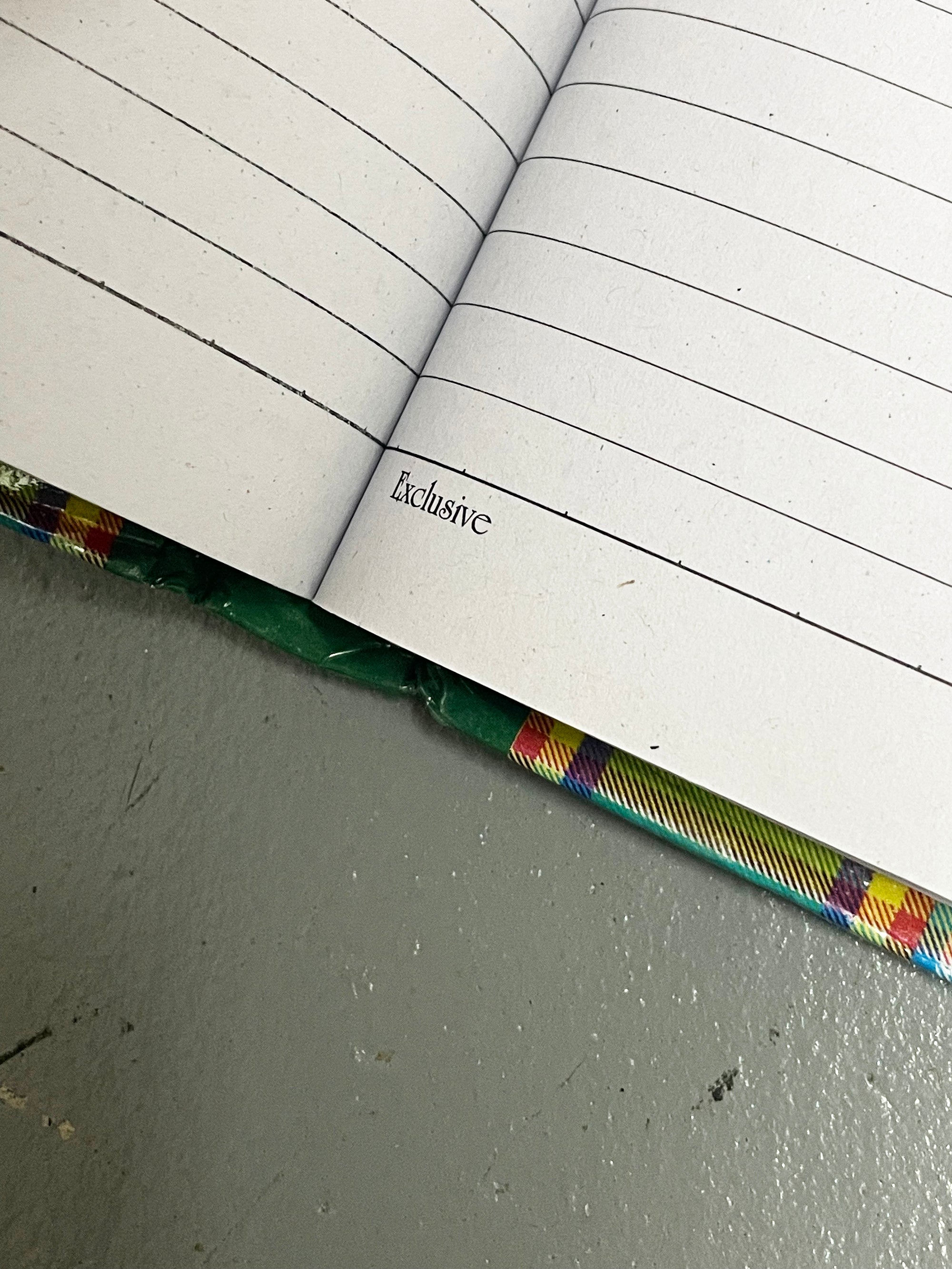 Notebook Green Plaid Pattern