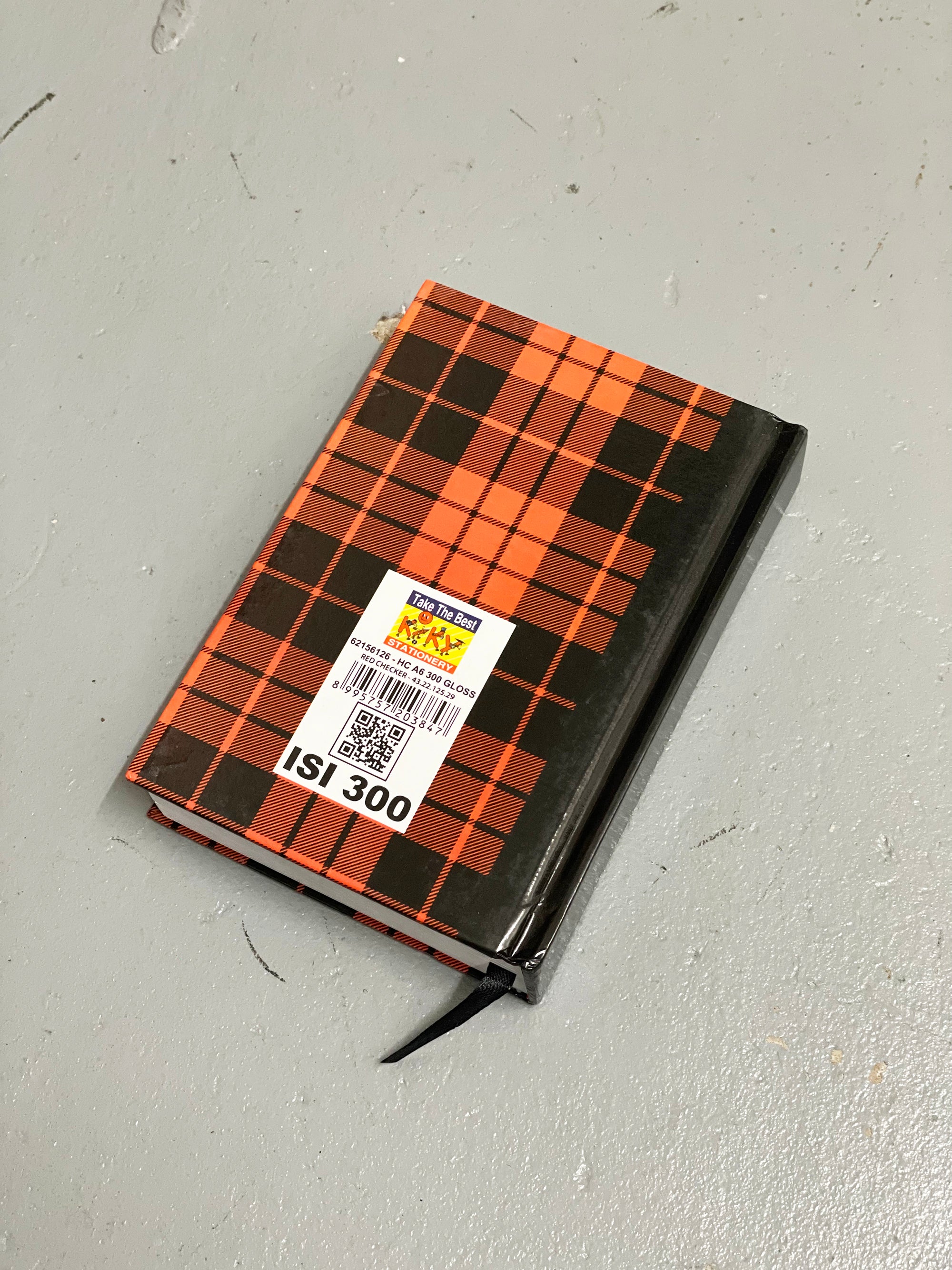 Note Book Red Plaid Pattern
