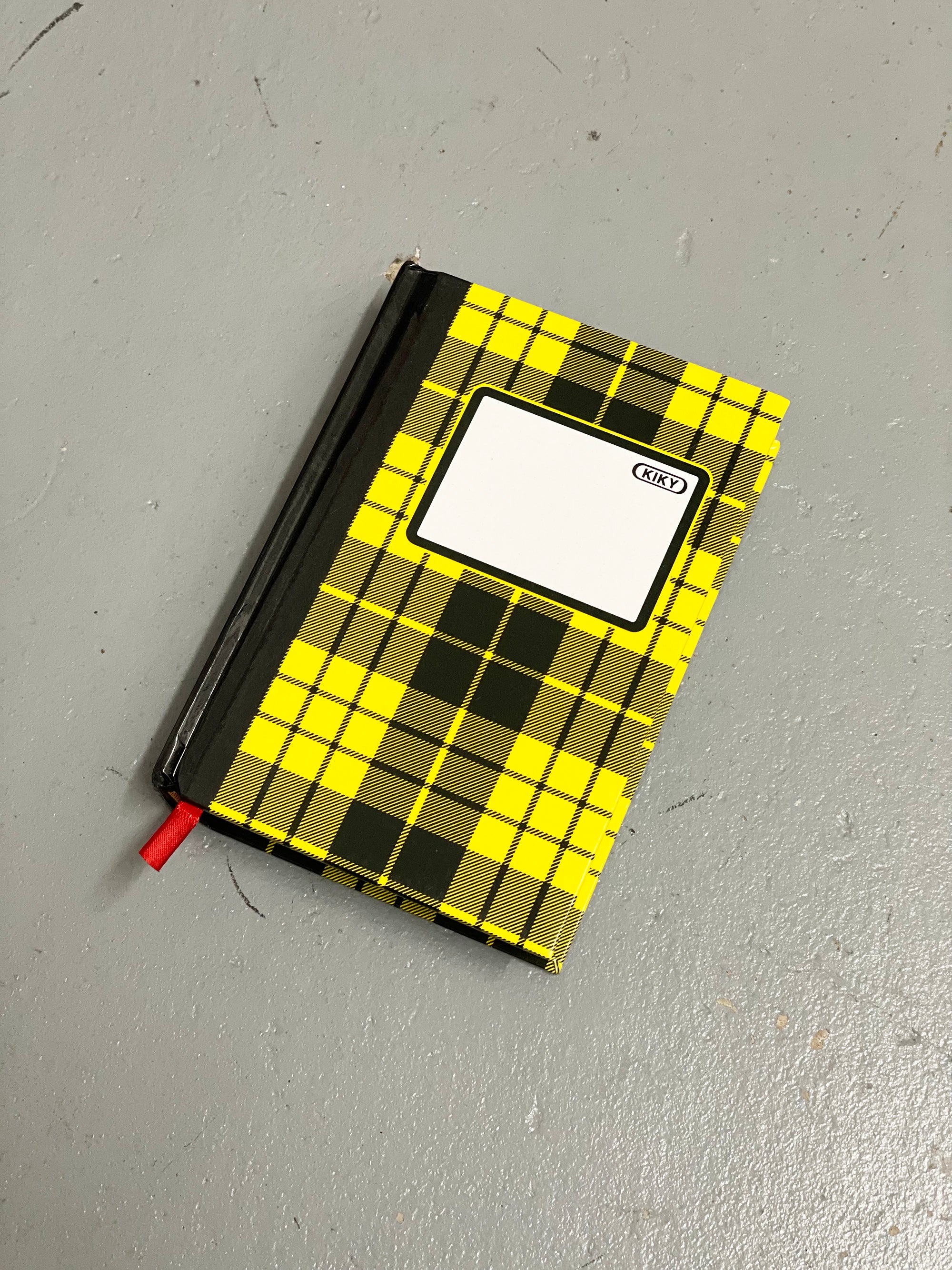Note Book Yellow Plaid Pattern