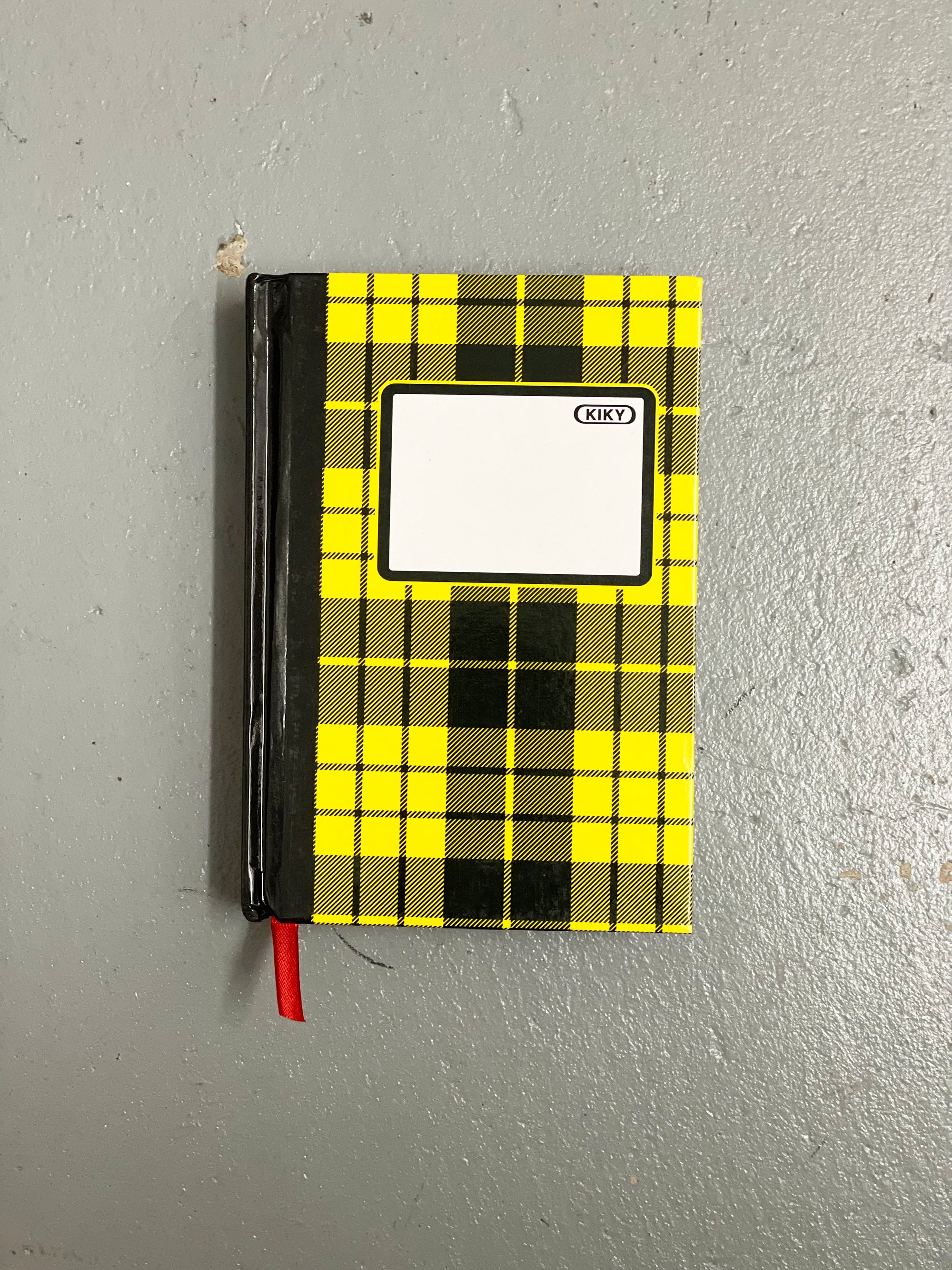 Note Book Yellow Plaid Pattern