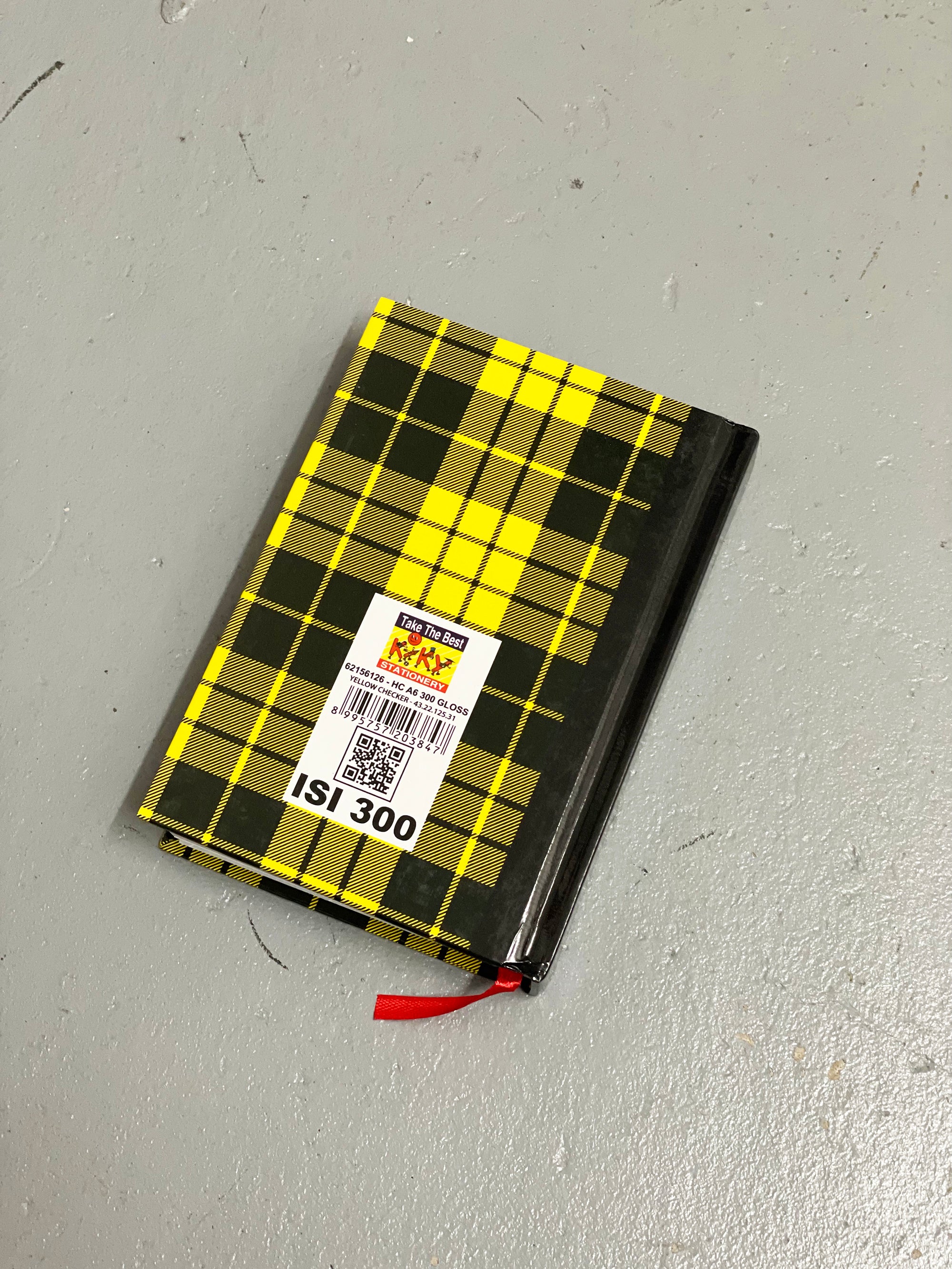 Note Book Yellow Plaid Pattern