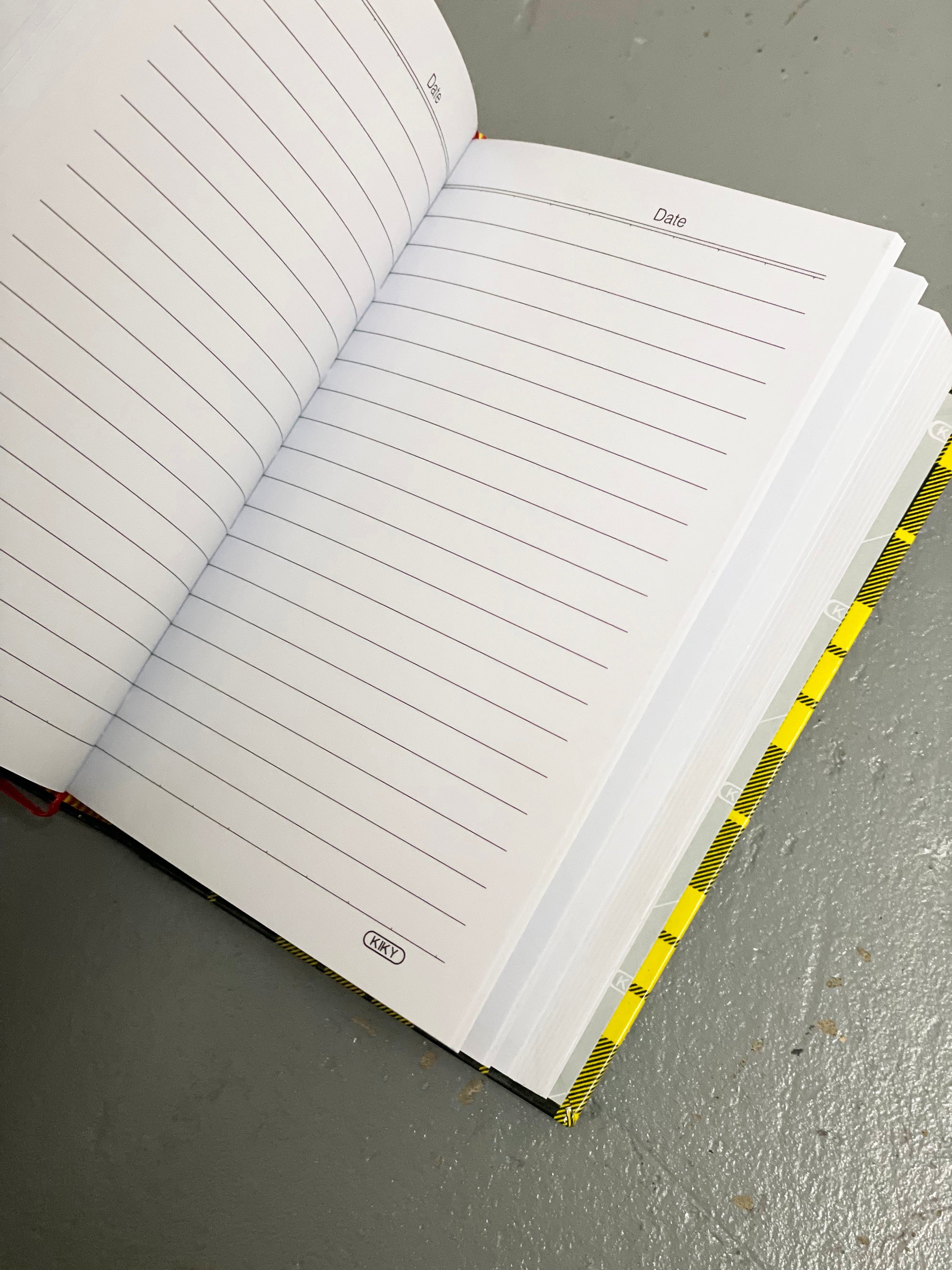 Note Book Yellow Plaid Pattern
