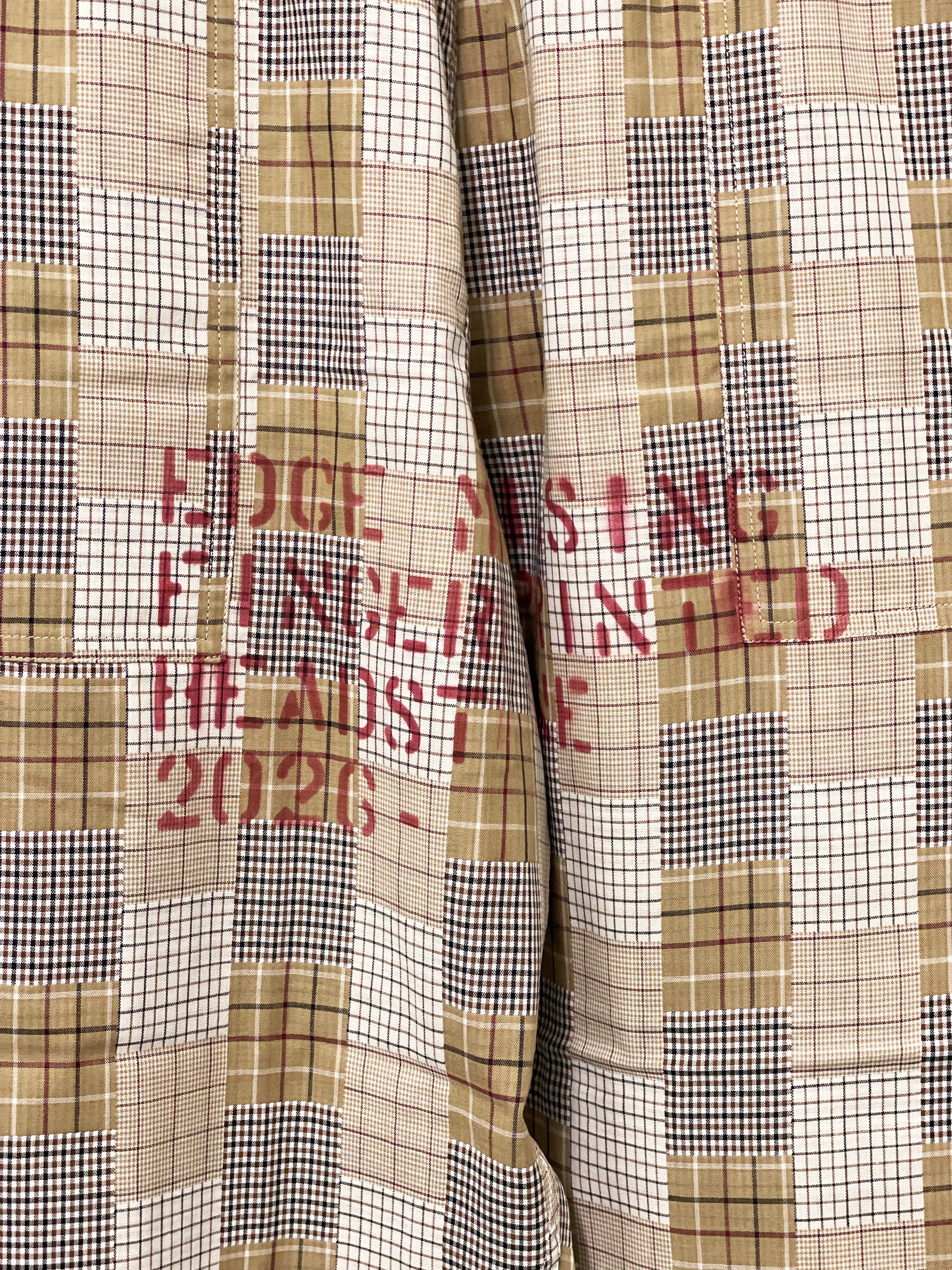 HAND-STENCILED NIGHT PANTS BEIGE