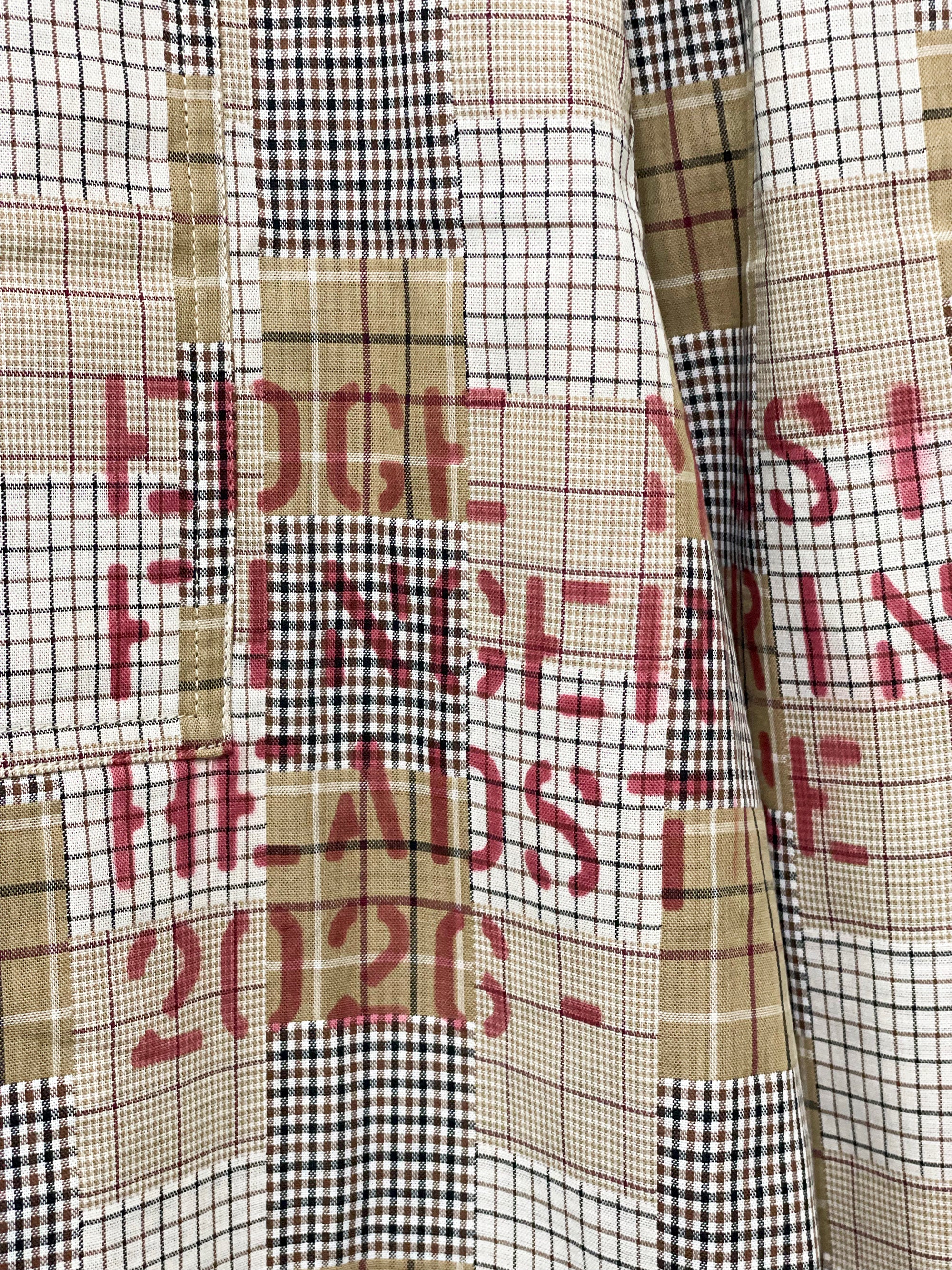 HAND-STENCILED NIGHT PANTS BEIGE